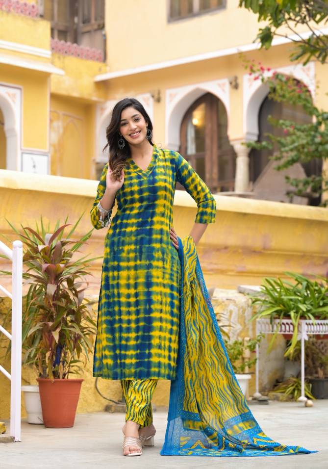 122 By Dhruvi Printed Cotton Kurti With Bottom Dupatta Wholesale Price In Surat
